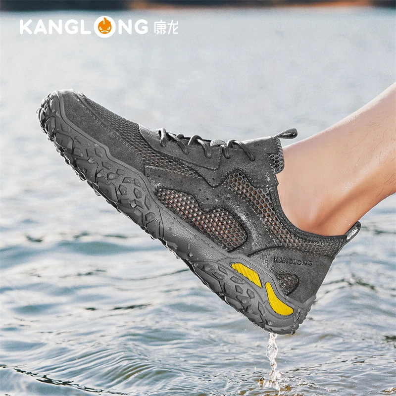 康龙男士夏季透气网面鞋户外沙滩鞋软底防滑中老年爸爸开车鞋凉鞋