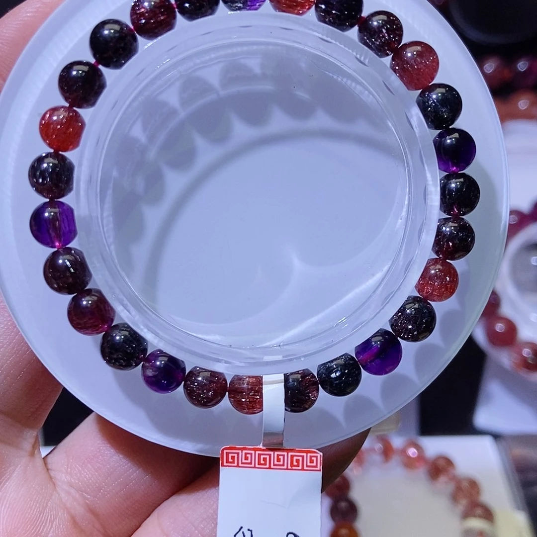 未镶嵌手链水晶黑加仑6.9