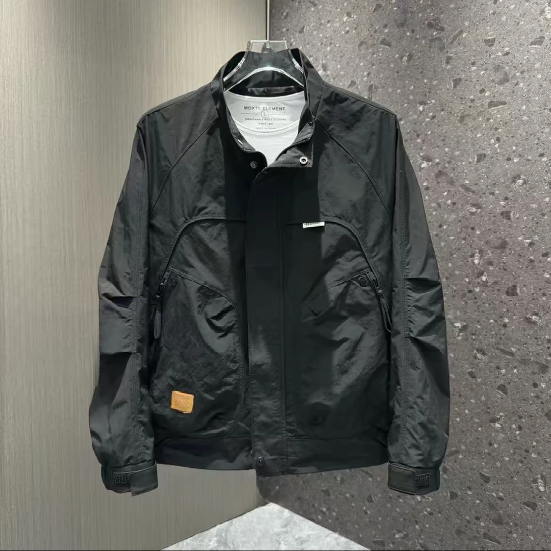 2025春季新款户外男士时尚潮流立领简约工装休闲百搭夹克外套