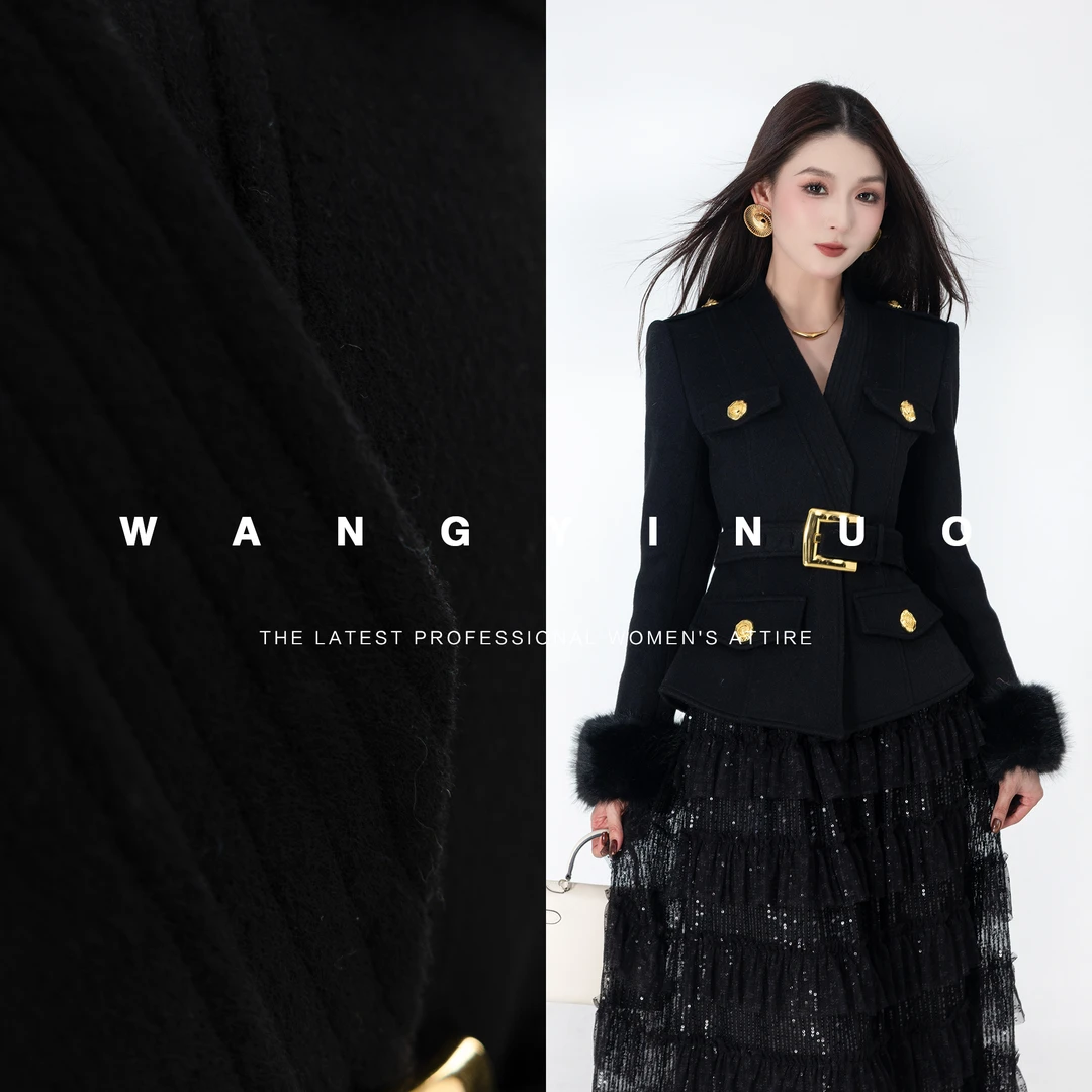 MD定制·依诺【暖绒云境】2025冬季新款时尚重工设计感羊毛西服外套