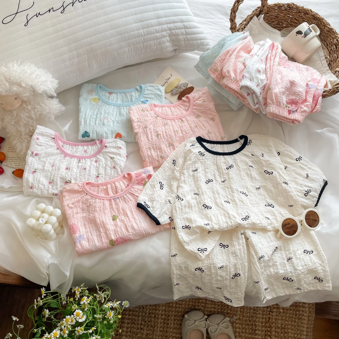 儿童2025新款睡衣男女宝宝家居服空调服套装透气A类中小童两件套