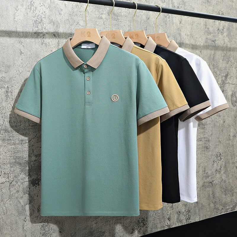 夏季短袖Polo衫百搭刺绣POLO衫凉感休闲短袖T恤运动爸爸男士透气