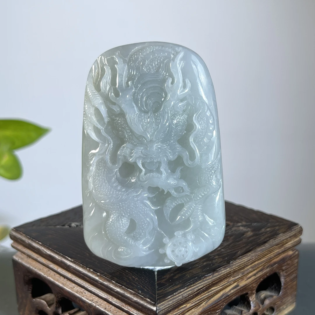 JTA17-86 天然翡翠缅甸A货 龙牌