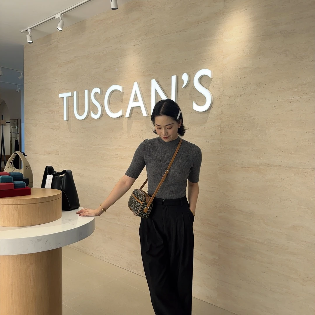 TUSCAN'S单肩斜挎盒子包经典印花小方包