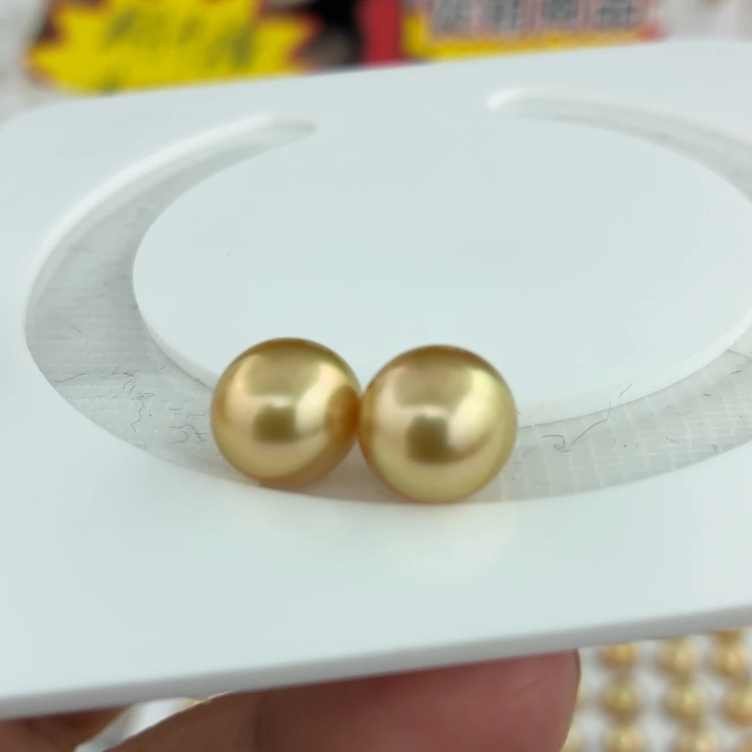 右***娜海水珍珠裸珠南洋金珠