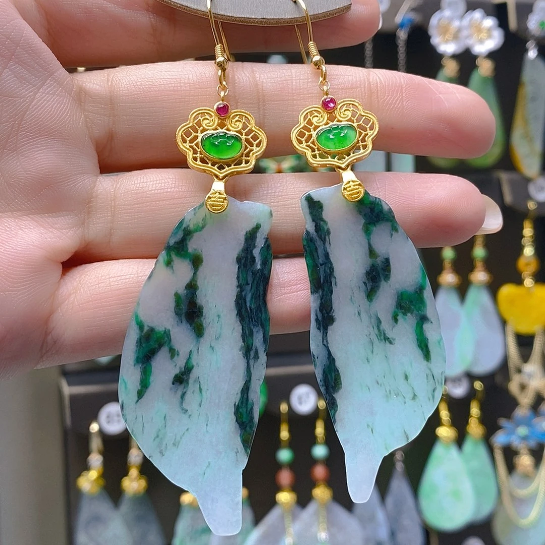 未镶嵌翡翠耳饰杨***坊翡翠