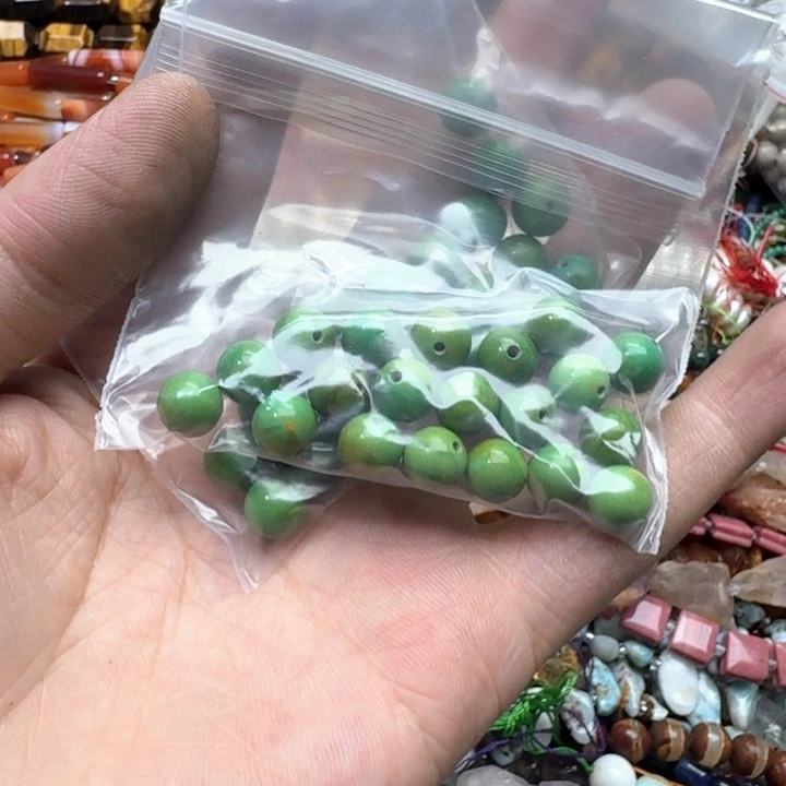 合金玛瑙/玉髓珠宝半成品20颗8-9mm松石