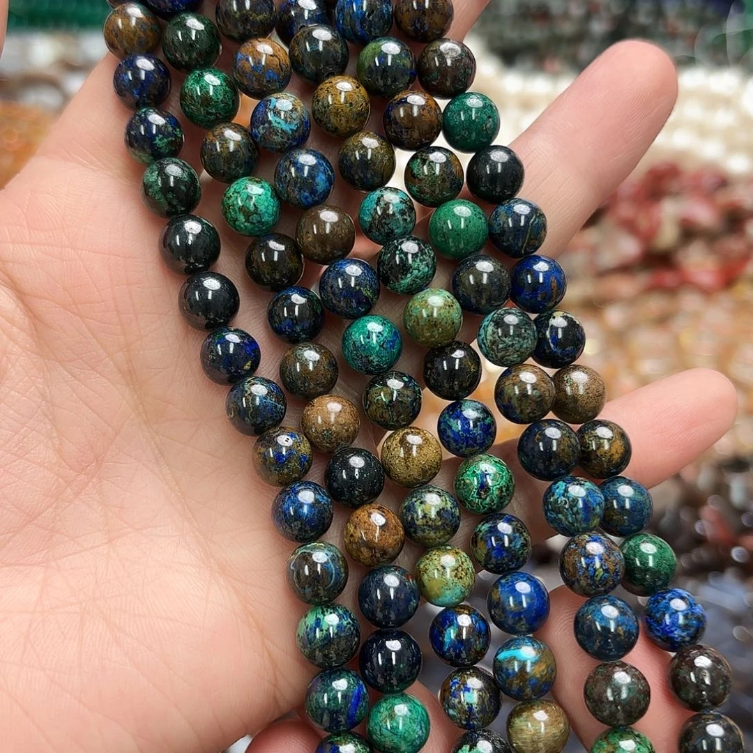 玛瑙/玉髓未镶嵌珠宝半成品卡8凤凰青金圆珠一条