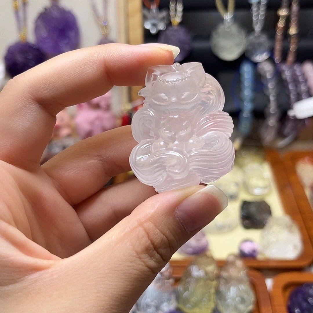 未镶嵌颈饰水晶钮****）粉水立体九尾26