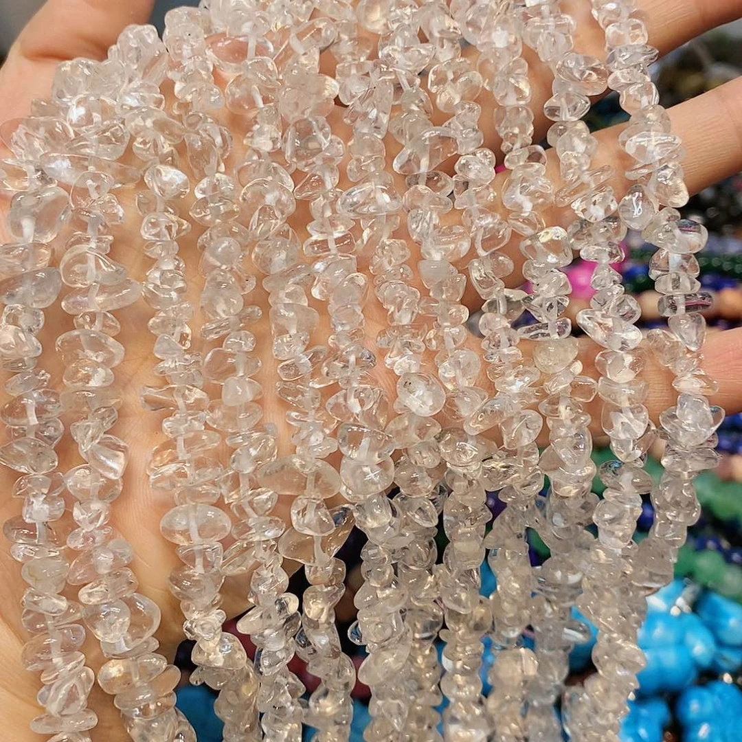 玛瑙/玉髓散珠天然A货白水晶碎碎绕手4圈