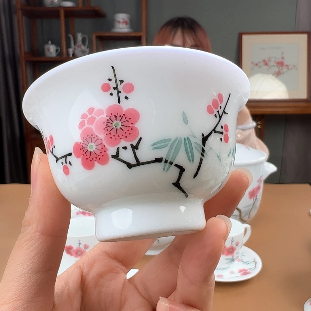 翠竹红梅压手杯杯