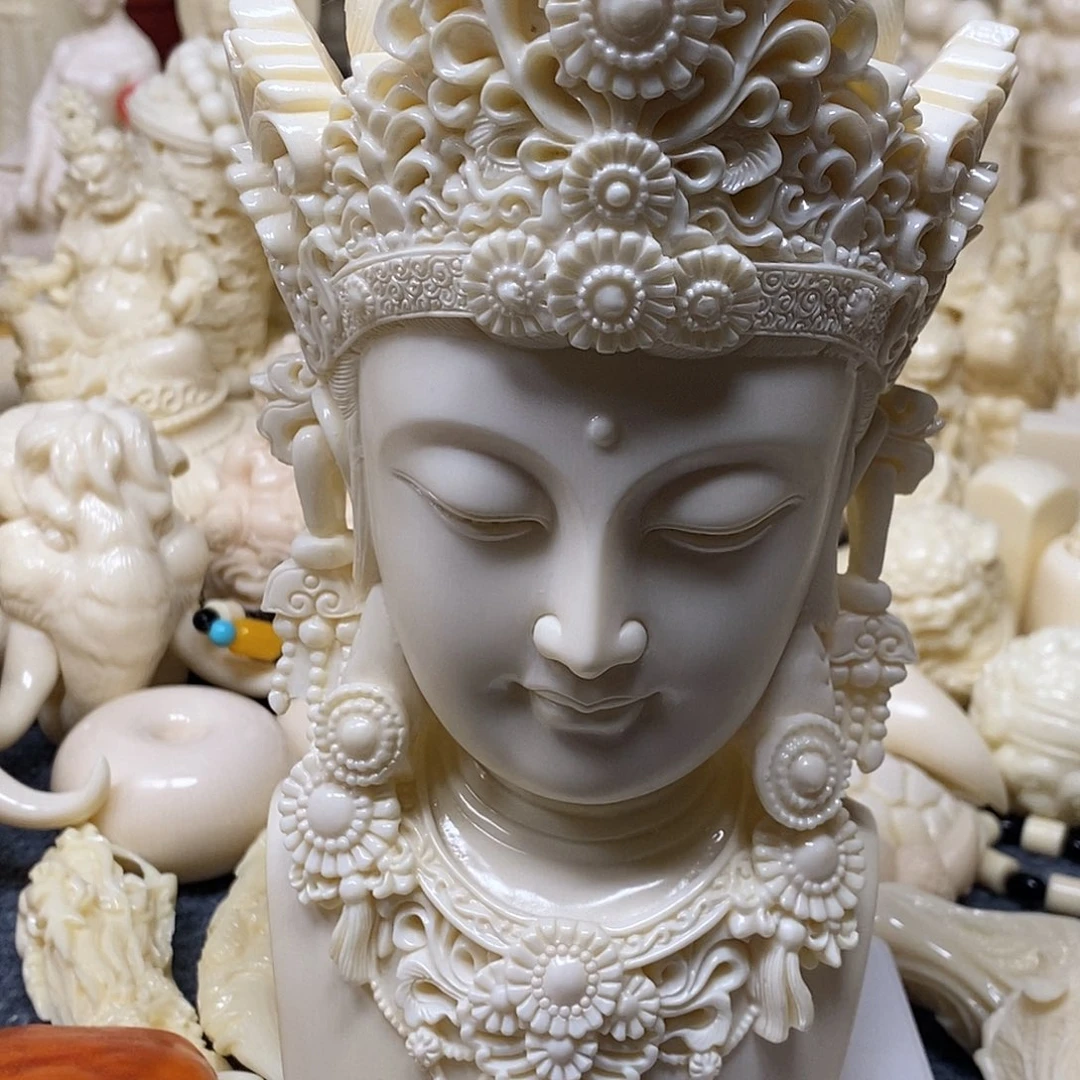 摆件猛犸象牙用****8观音头