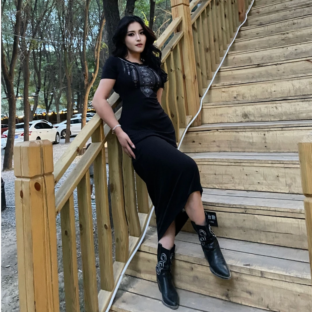 706【包邮】民族风针织气质简约高级女装连衣裙