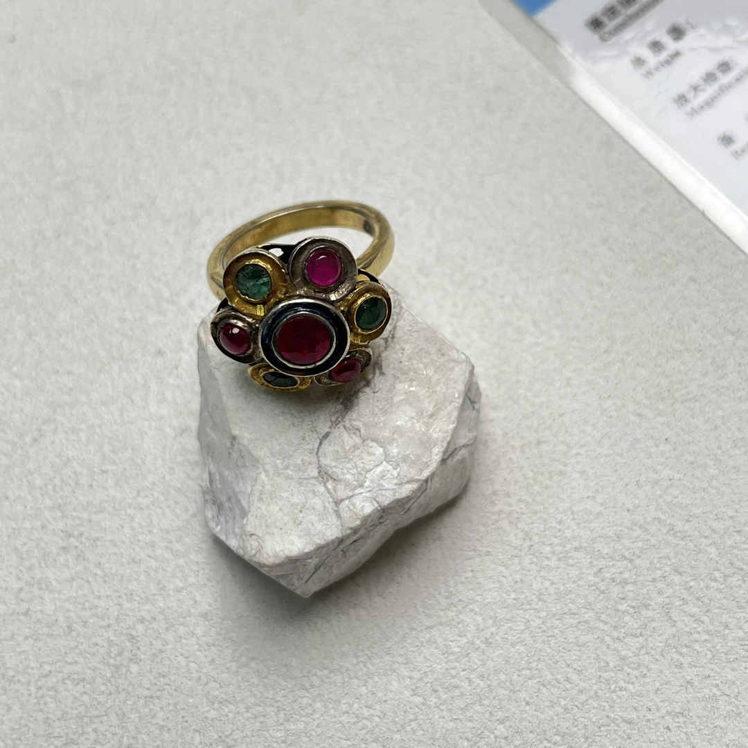 95新  【六六中古】孤品银925红宝石戒指aj5007港17欧56