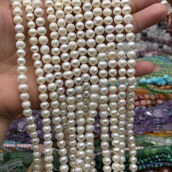 玛瑙/玉髓未镶嵌珠宝半成品一条7mm左右珍珠