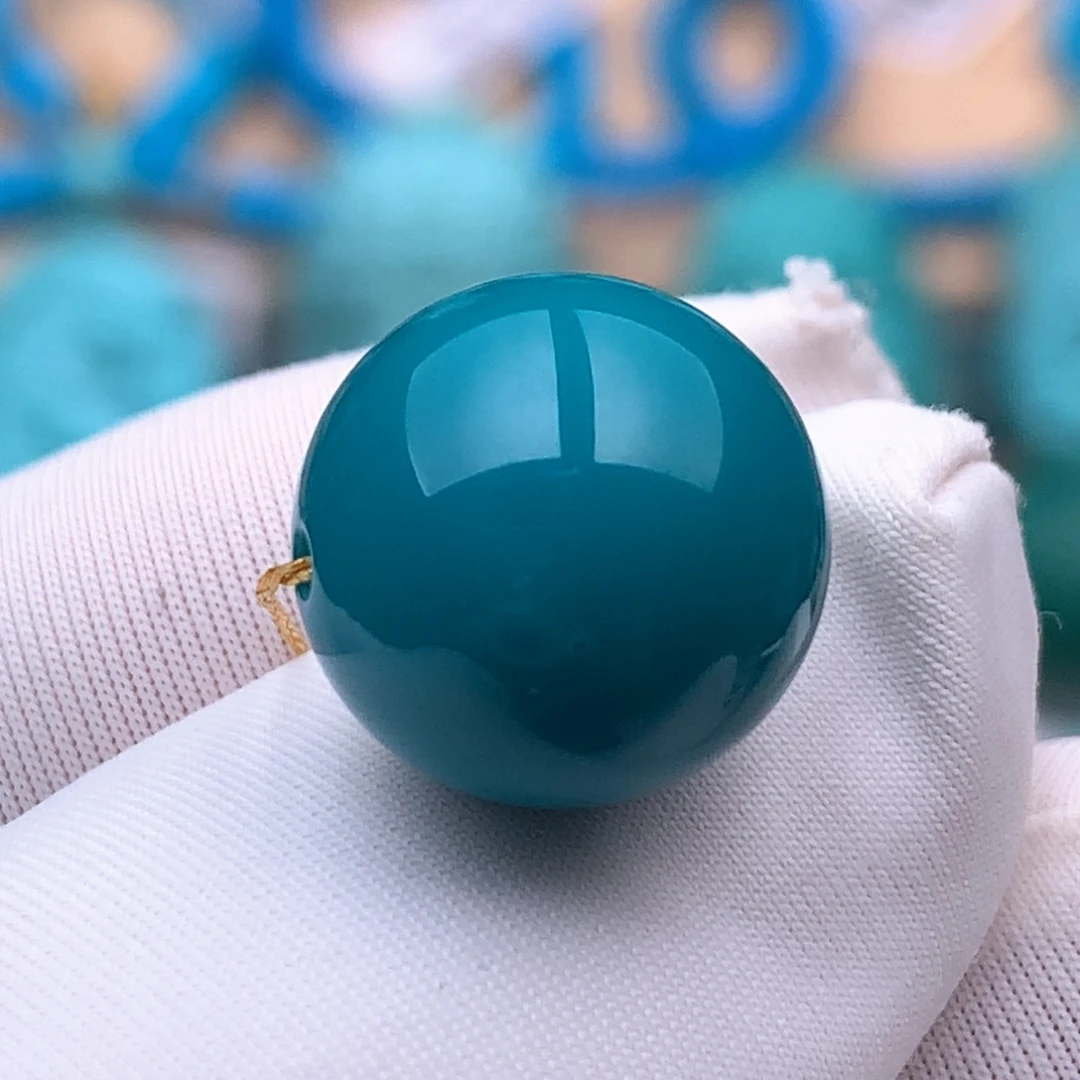 绿松石未镶嵌珠宝奇石12.6mm