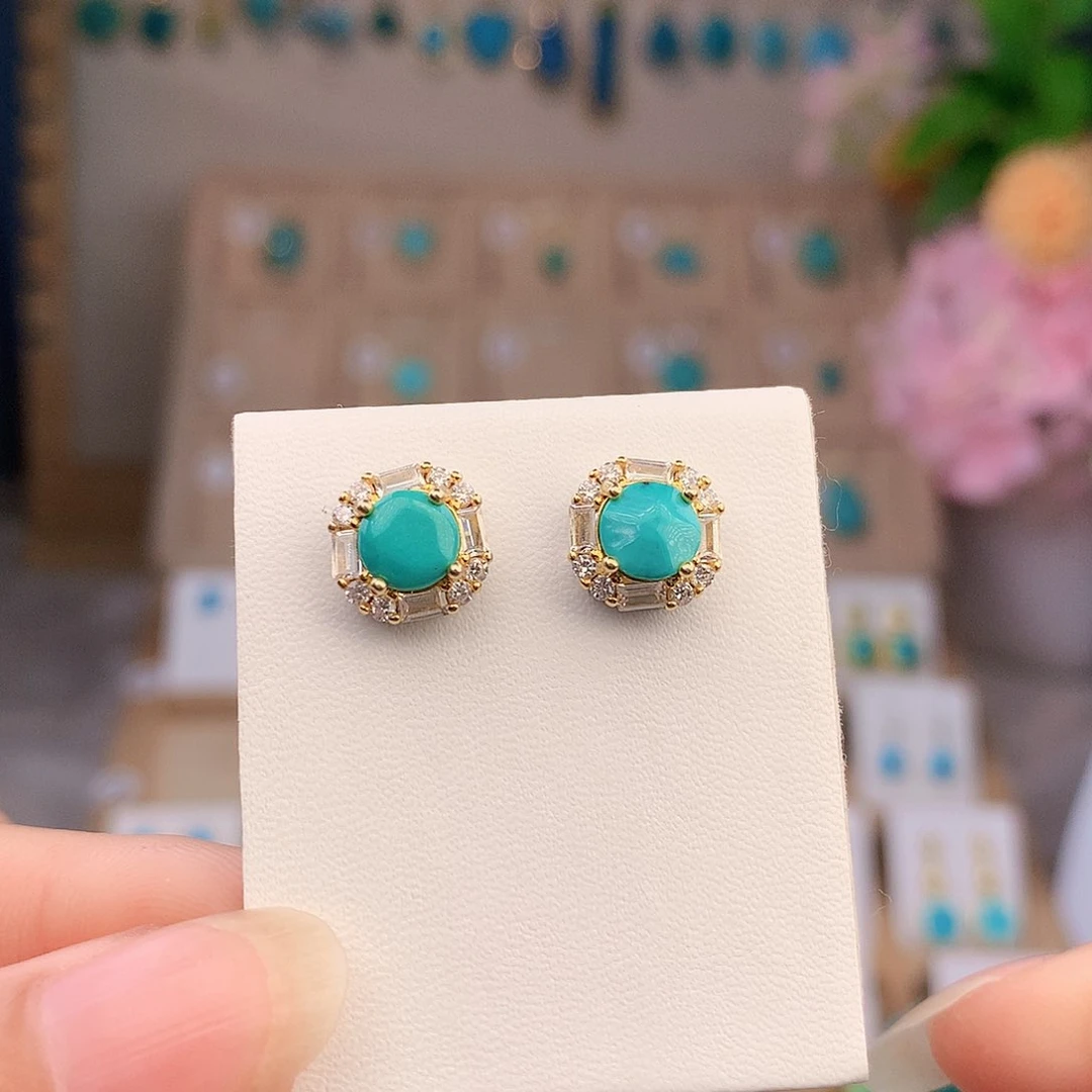 绿松石银S925镶嵌颈饰