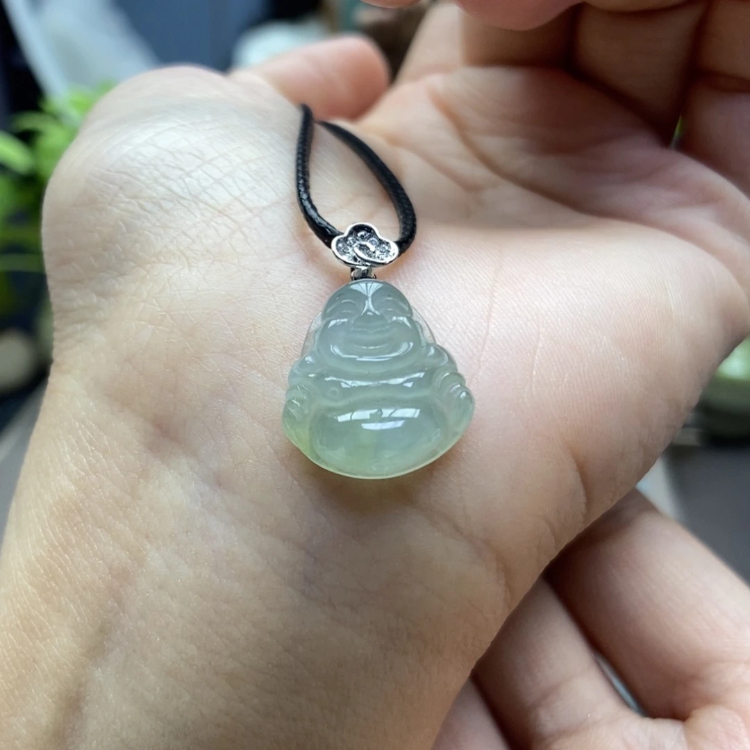 翡翠颈饰18K金镶嵌吊坠S343