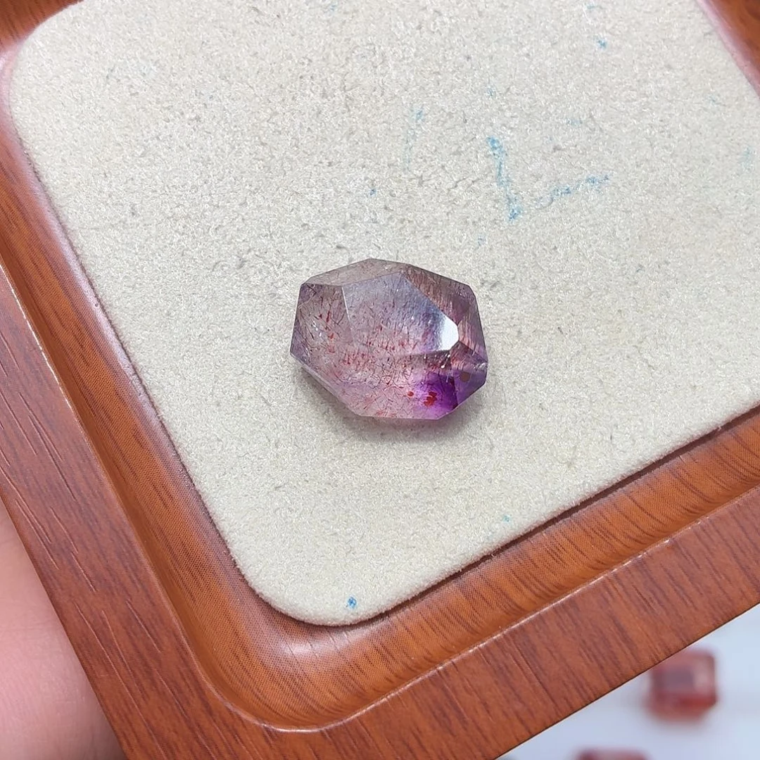 珠宝半成品银S925镶嵌水晶超七随型打孔定制不退换