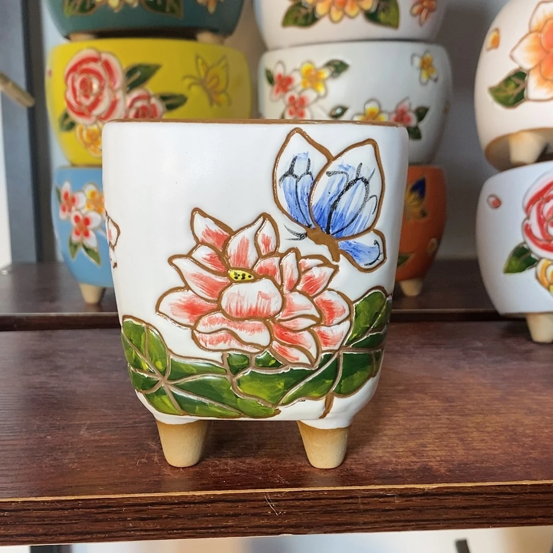 红陶韩式多肉植物花盆