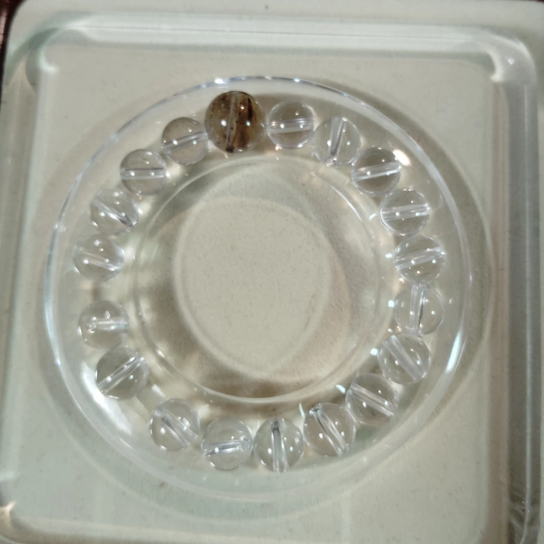 小耳朵专链白水＋发晶单圈手串