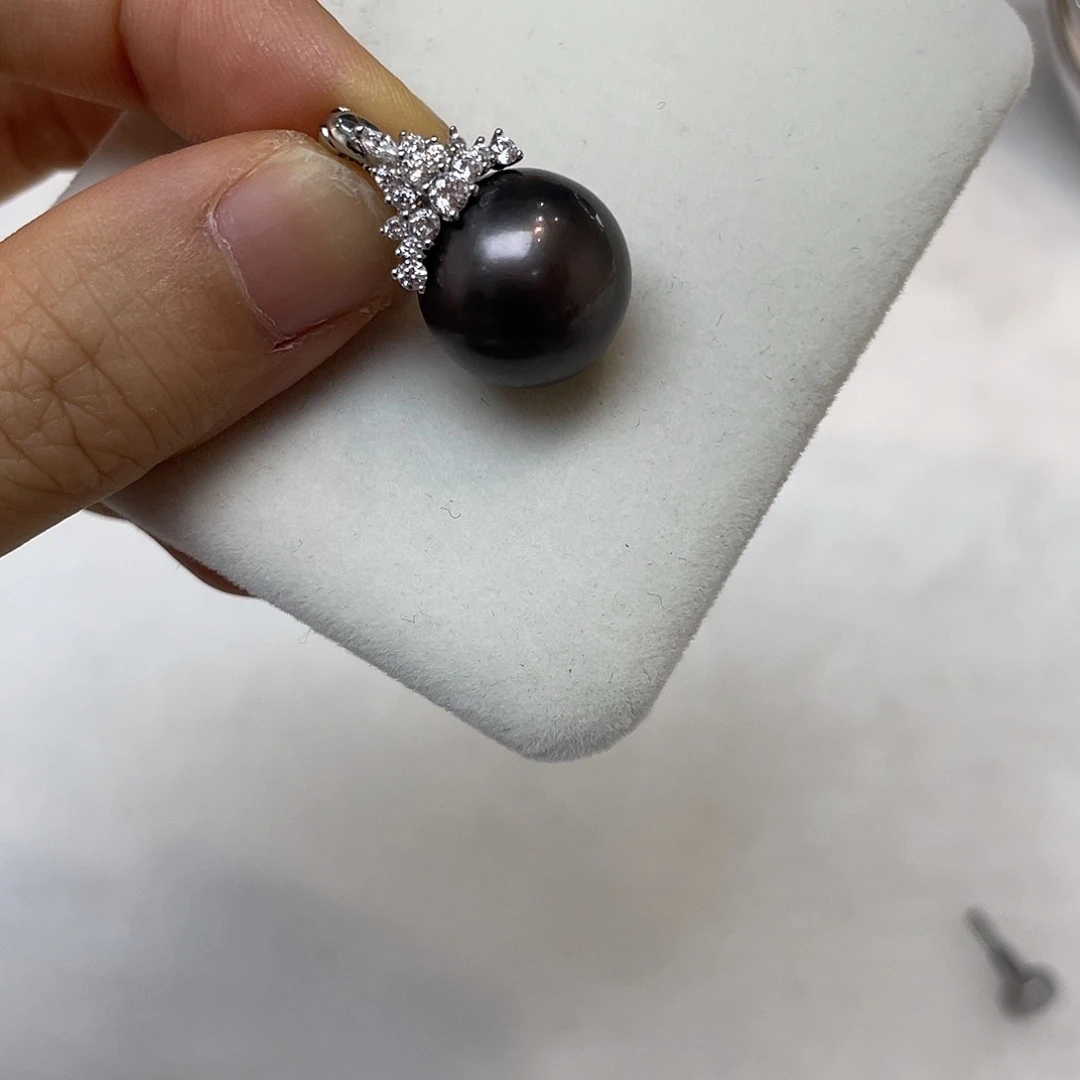 银S925镶嵌吊坠(不含链)海水珍珠