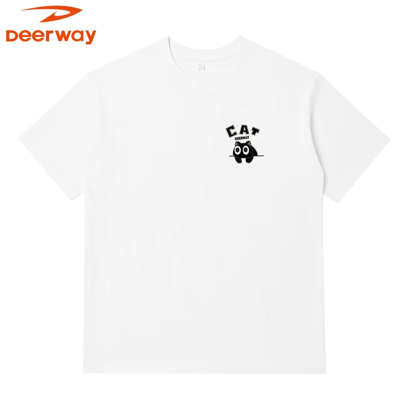 德尔惠夏季新款纯棉短袖T恤男士户外休闲透气印花圆领半袖男上衣