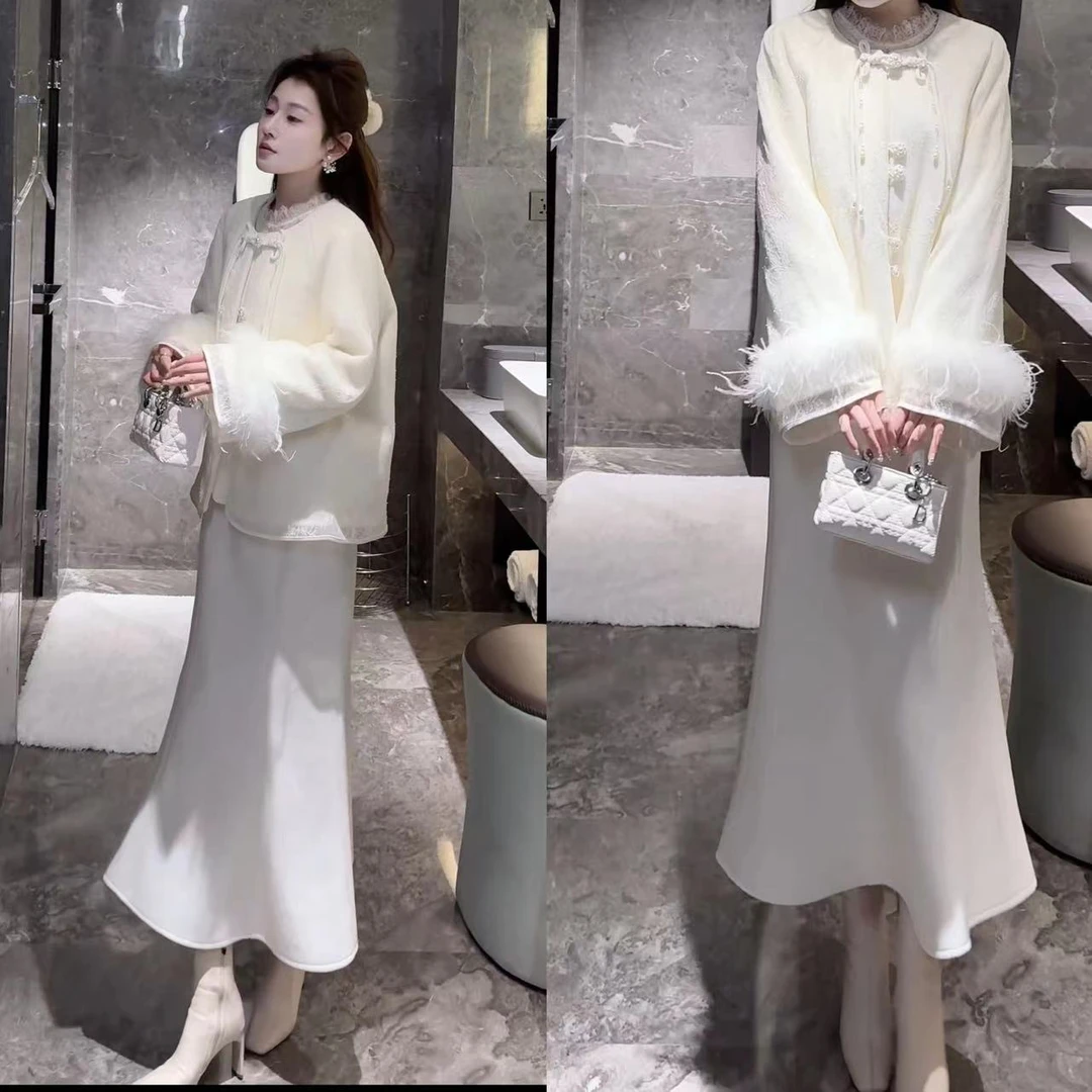 【婷婷】《金丝雀•白色》亭台楼阁刺绣 仙气羽绒装 TTZ2FD807