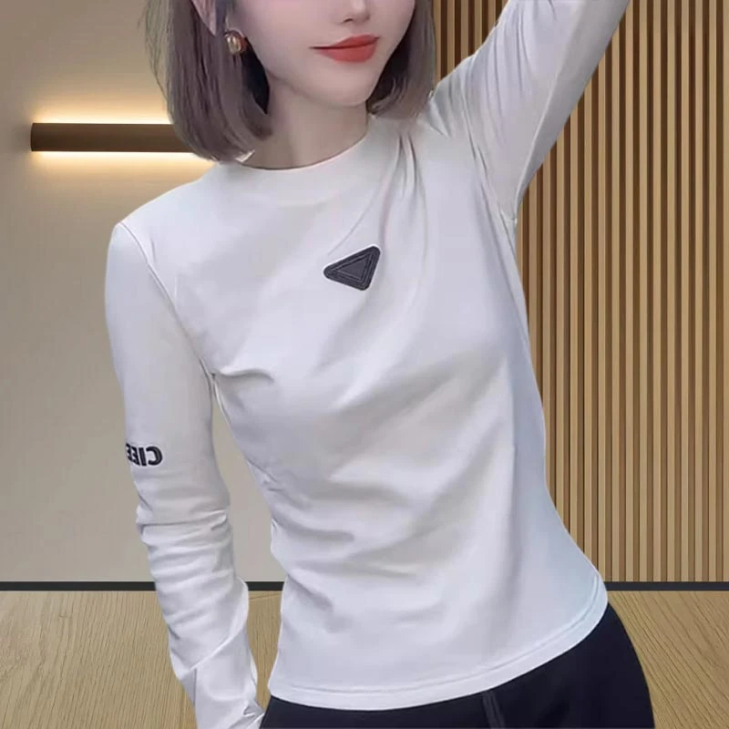 慵懒风女士T恤2025年春秋季新款时髦百搭打底小衫拼接时尚穿搭潮