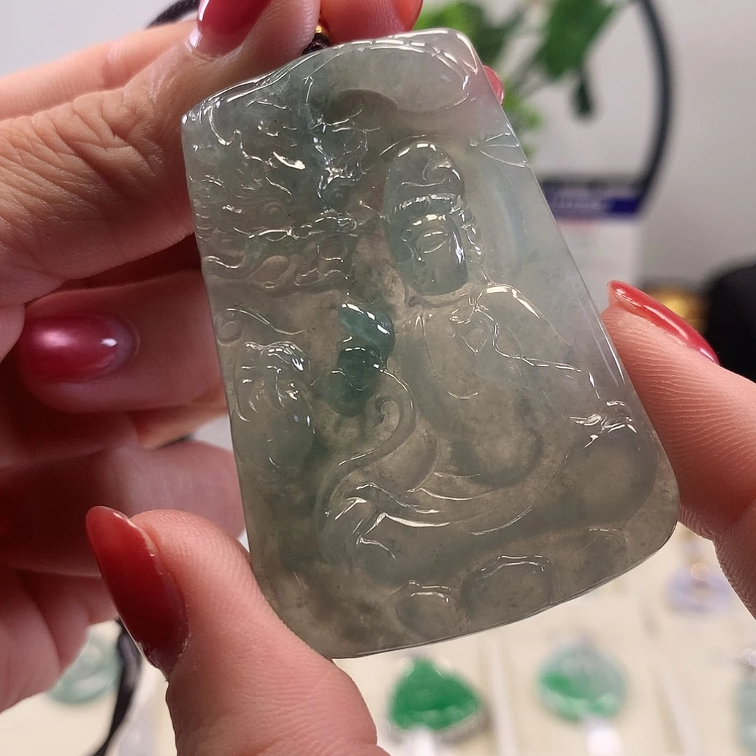 翡翠未镶嵌颈饰天然翡翠A货挂件