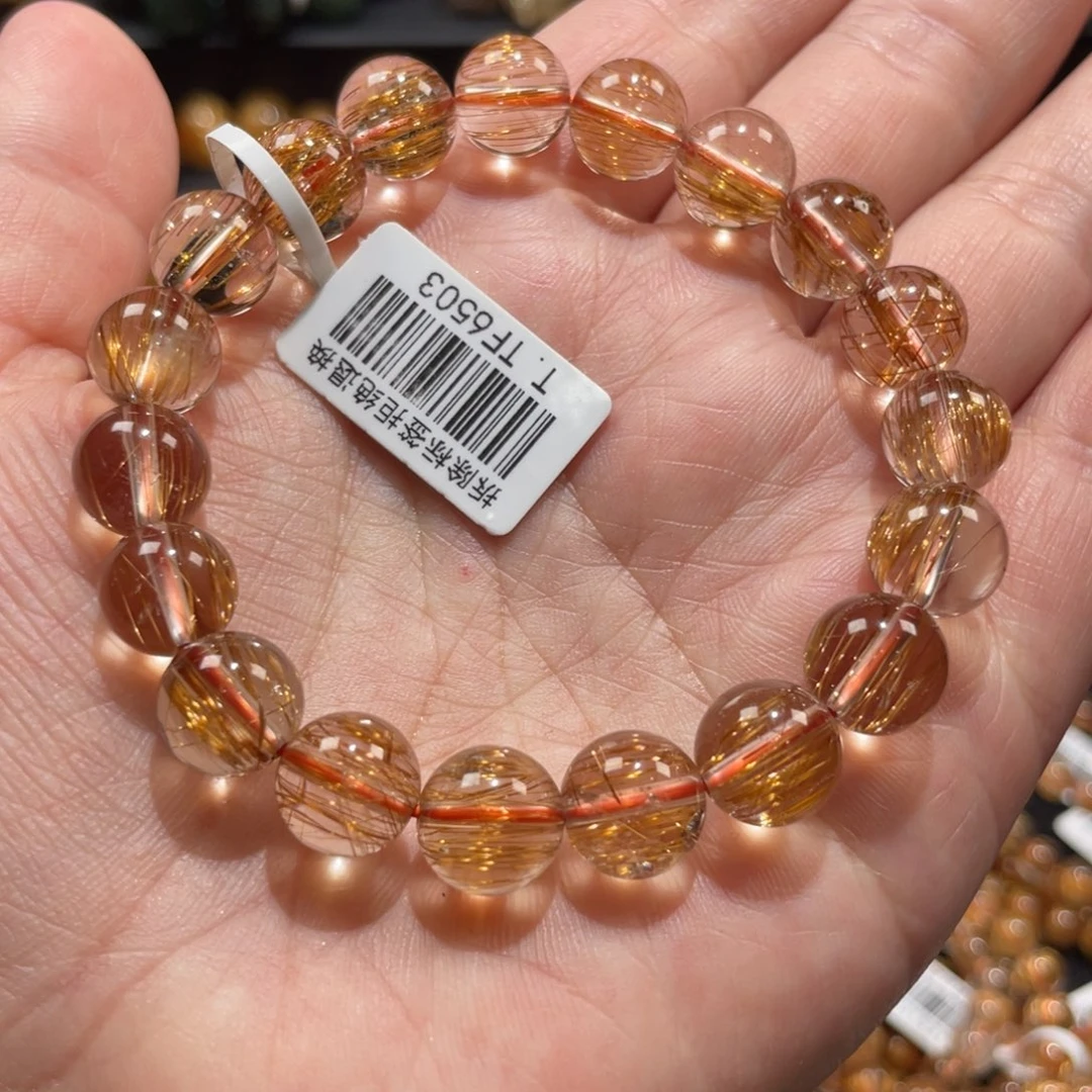 水晶手链未镶嵌铜发晶10mm左右