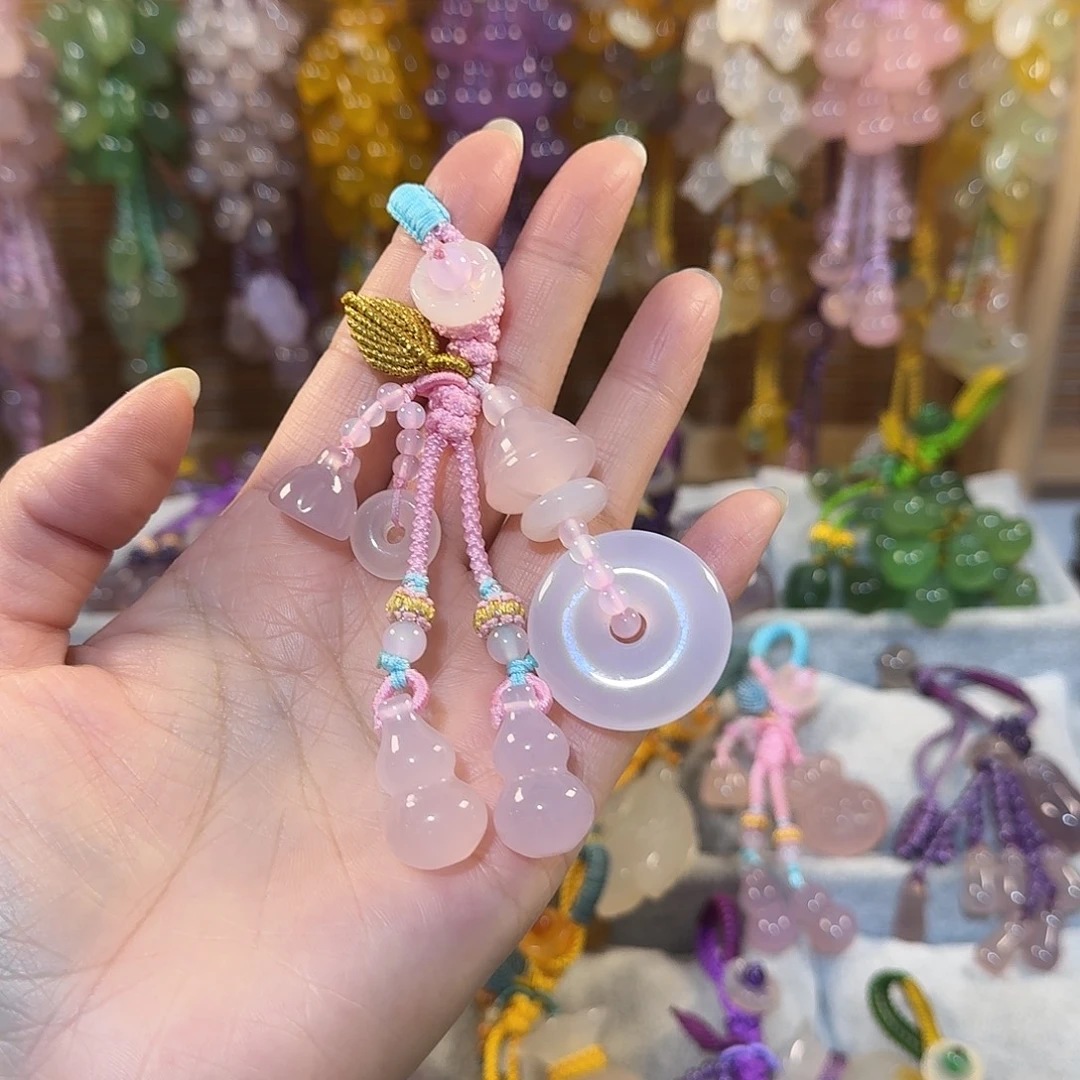 玛瑙/玉髓未镶嵌钥匙挂件