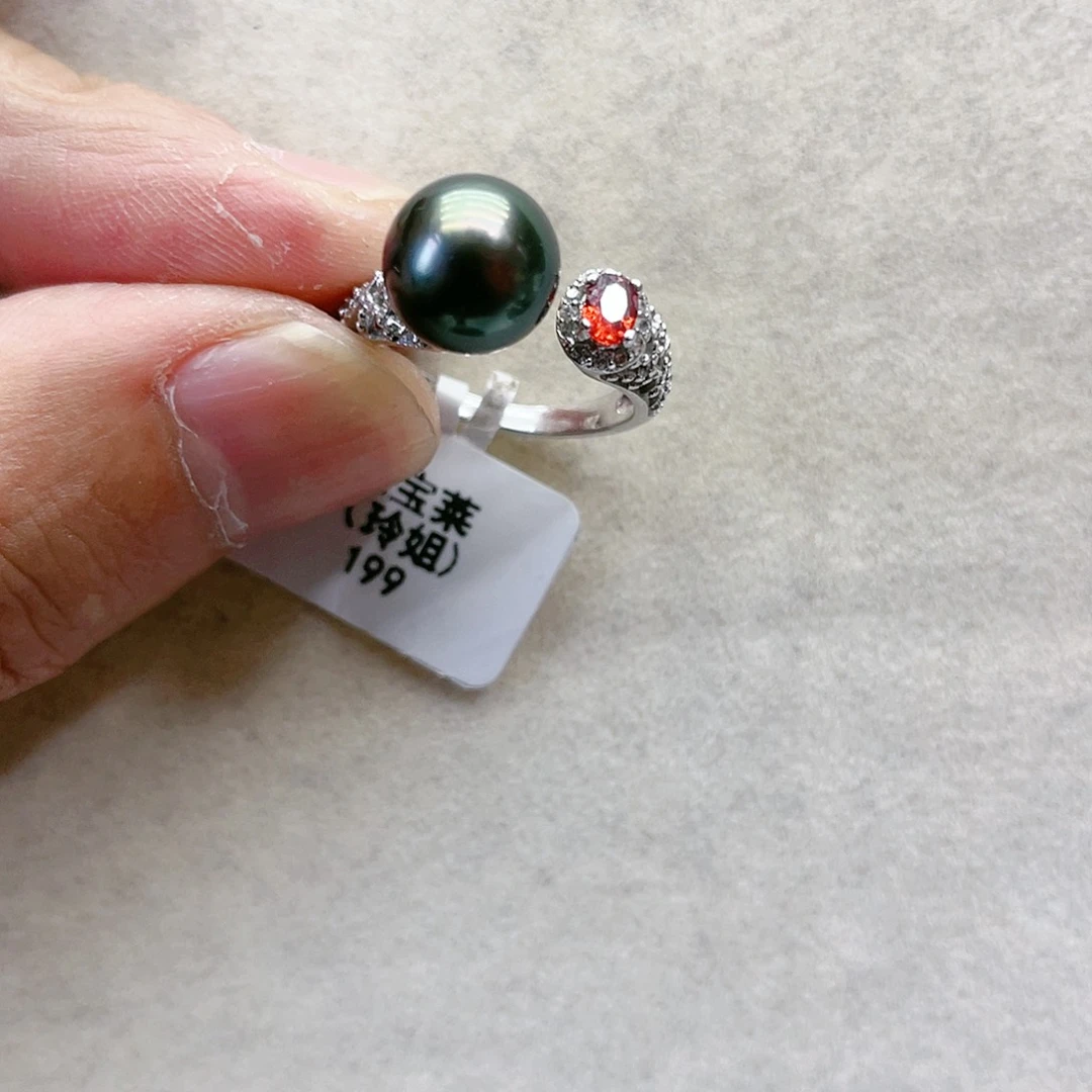 海水珍珠戒指银S925镶嵌