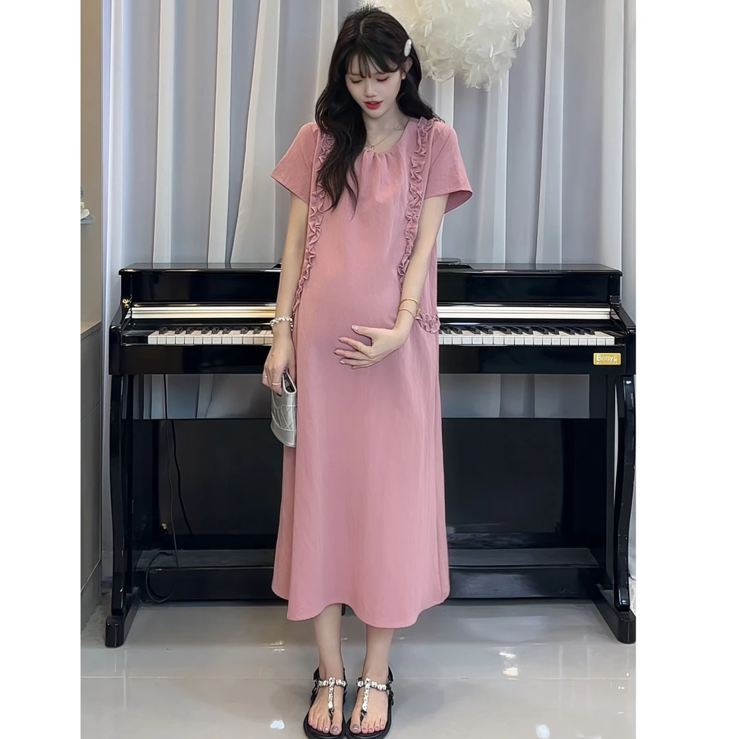 【小清家】2025新款夏季气质独特漂亮孕妇装减龄显瘦孕妇连衣裙女