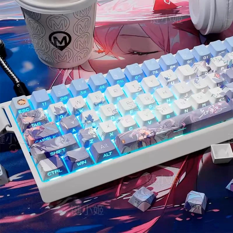 知更鸟二次元-正刻透光热升华PBT个性电竞磁轴机械键盘键帽键盘帽