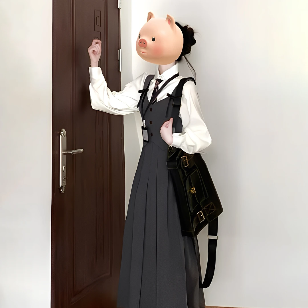 巨好看长袖衬衫背带连衣裙子女早秋季2025新爆款韩系穿搭套装长裙