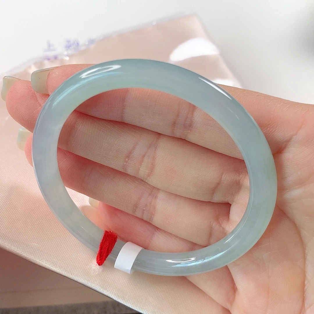 未镶嵌手镯翡翠  圆条①②⑧微纹超值❤️