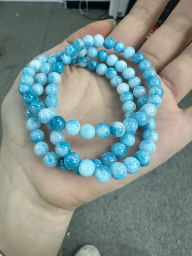 精美海纹石卡6毫米三圈手串