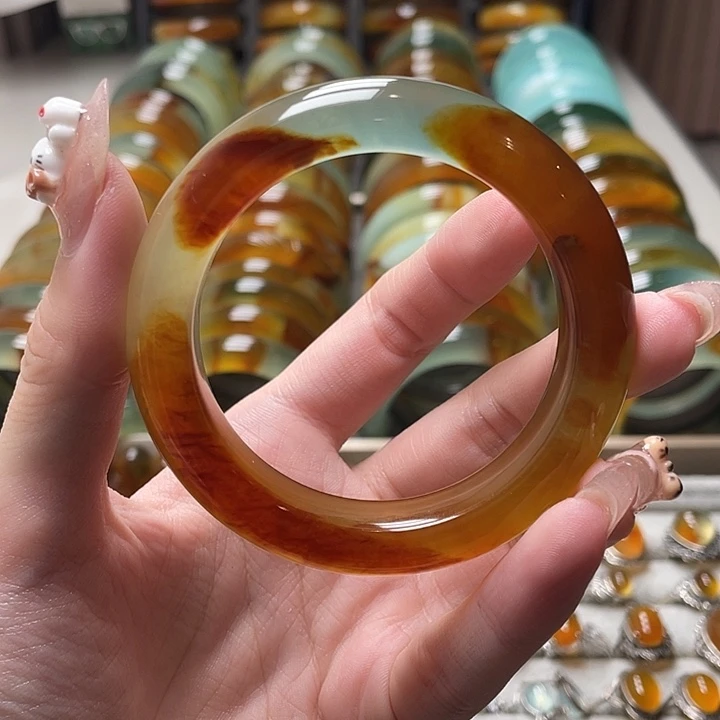 未镶嵌蛇纹石玉手镯52.8