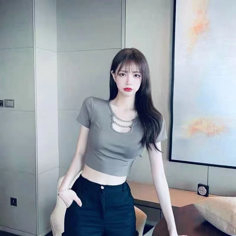 【意法-潮搭T•N】NN1318-时尚女装设计感针织衫修身百搭性感不规则