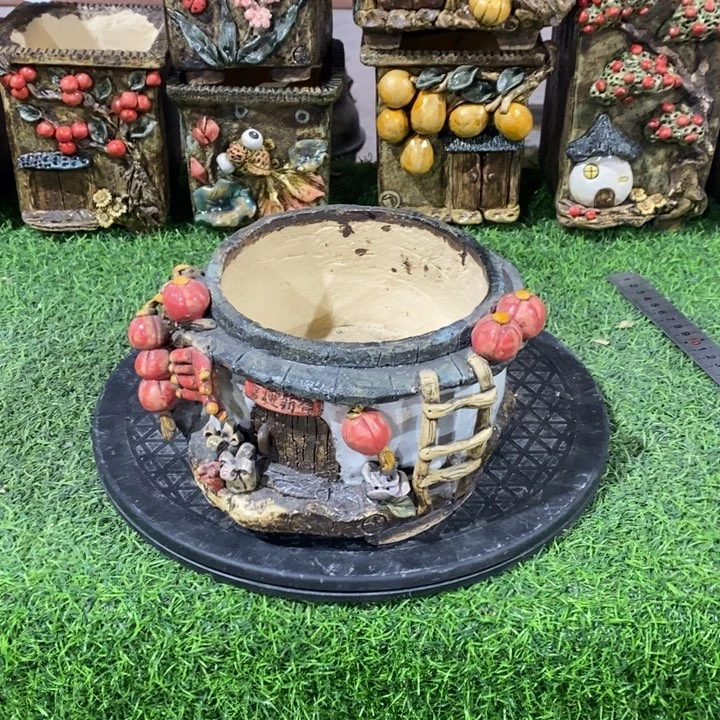 红陶青藤花器多肉花盆