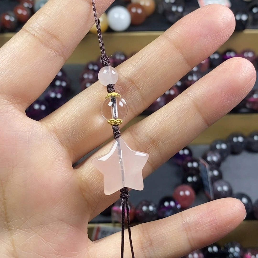 水晶手链未镶嵌粉晶手机链