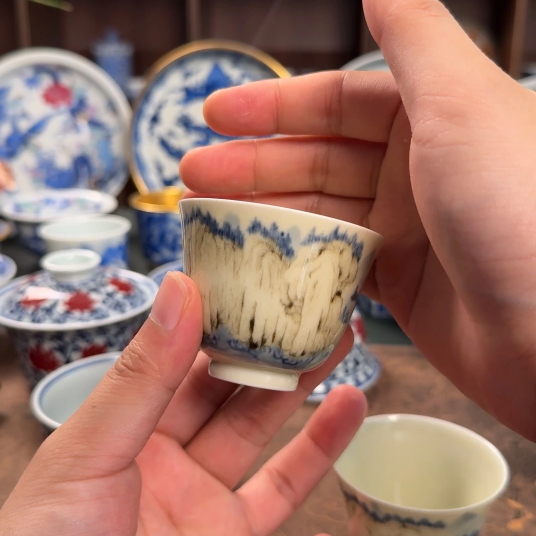 纯手工手绘陶瓷茶具微瑕