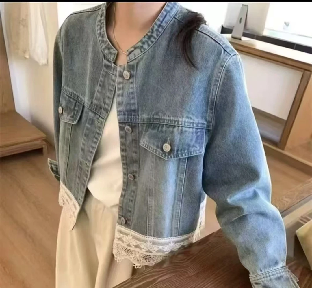 牛仔外套女欧货2025春季新款立领减龄百搭小个子上衣