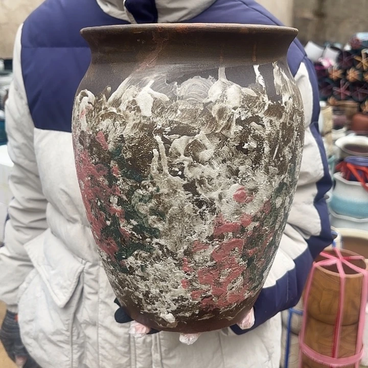 红陶油画口径20高度28