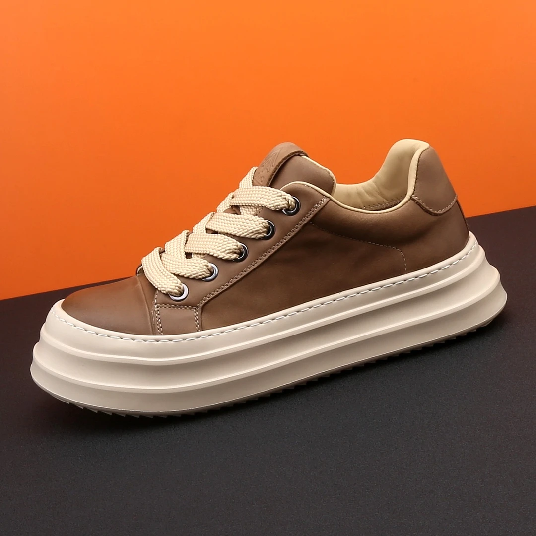 流行男鞋子男款爆款2025新款厚底增高板鞋男真皮品质休闲鞋牛皮鞋