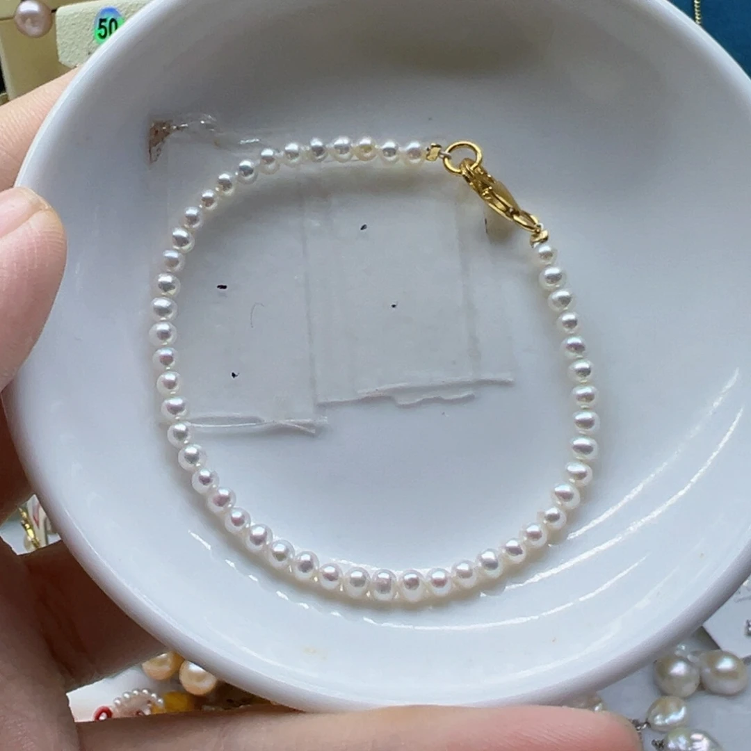 银S925镶嵌手绳淡水珍珠