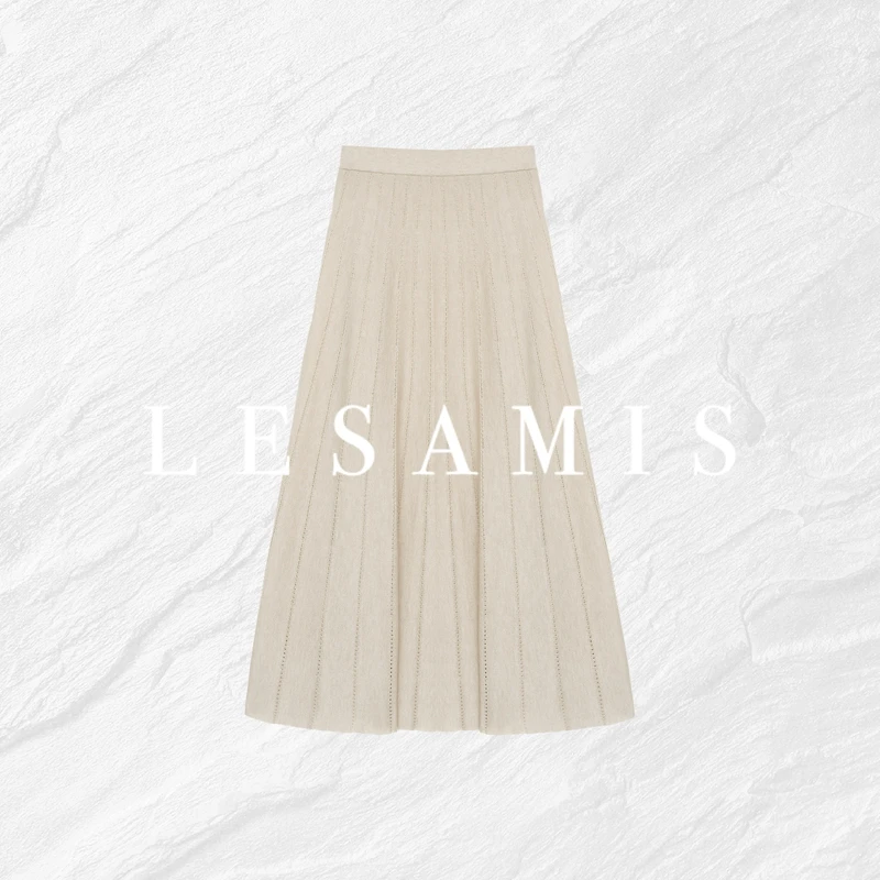 LESAMIS·云梦轻尘 高级感精纺羊毛气质针织半裙7710196