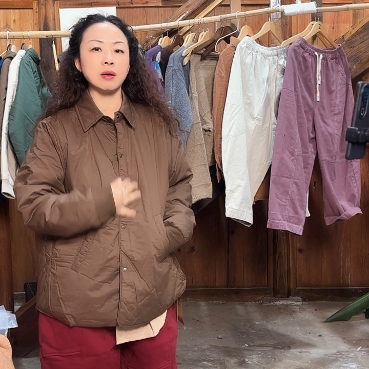 咖色棉服秋冬加厚女休闲棉服