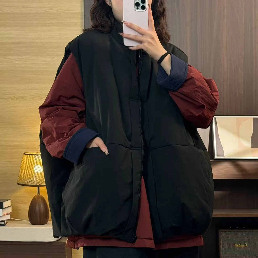 【璐璐家】2025冬季新款大码高级感马甲宽松无袖坎肩保暖棉服外套